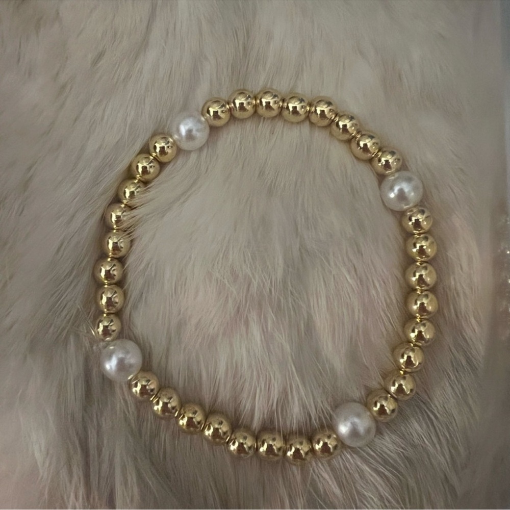 TWO!!! handmade gold filled beaded bracelets